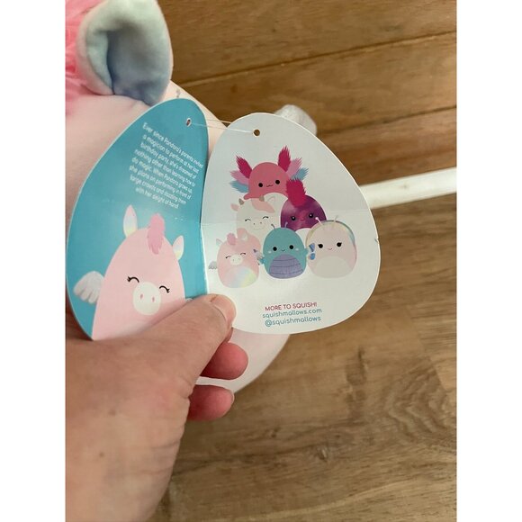 NWT Squishmallows 2022 Pandora the Pegasus Unicorn Plush Toy 10" Pink & Pastel - Picture 5 of 6